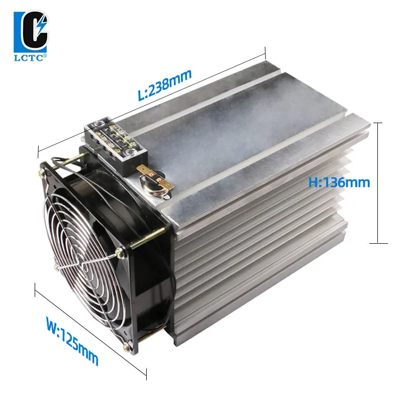 LCTC 150A 200A 250A Radiator With Fan For Three Phase Solid State Relay DC SSR Heat Sink Fan Y-200