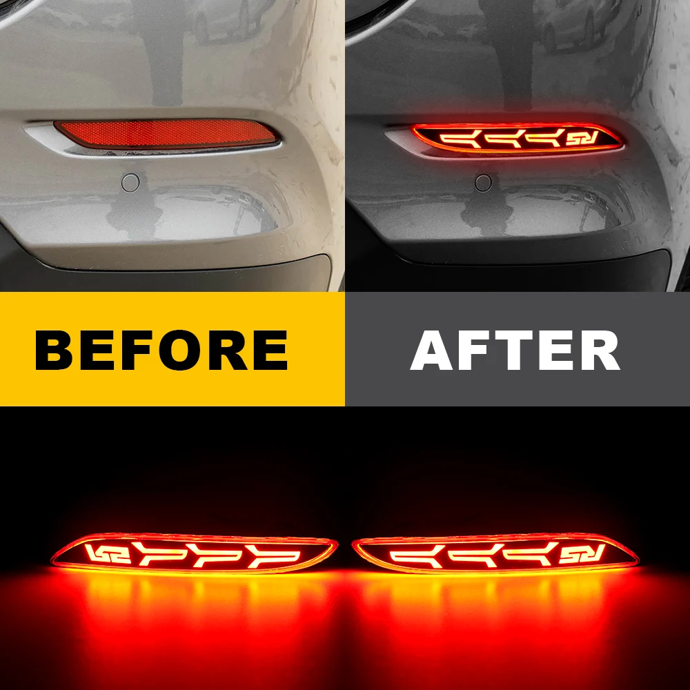 Car Rear Bumper Reflector Light Dynamic LED Lamp Tail Brake Light For Chevrolet Cavalier ONIX 2020 2021 2022