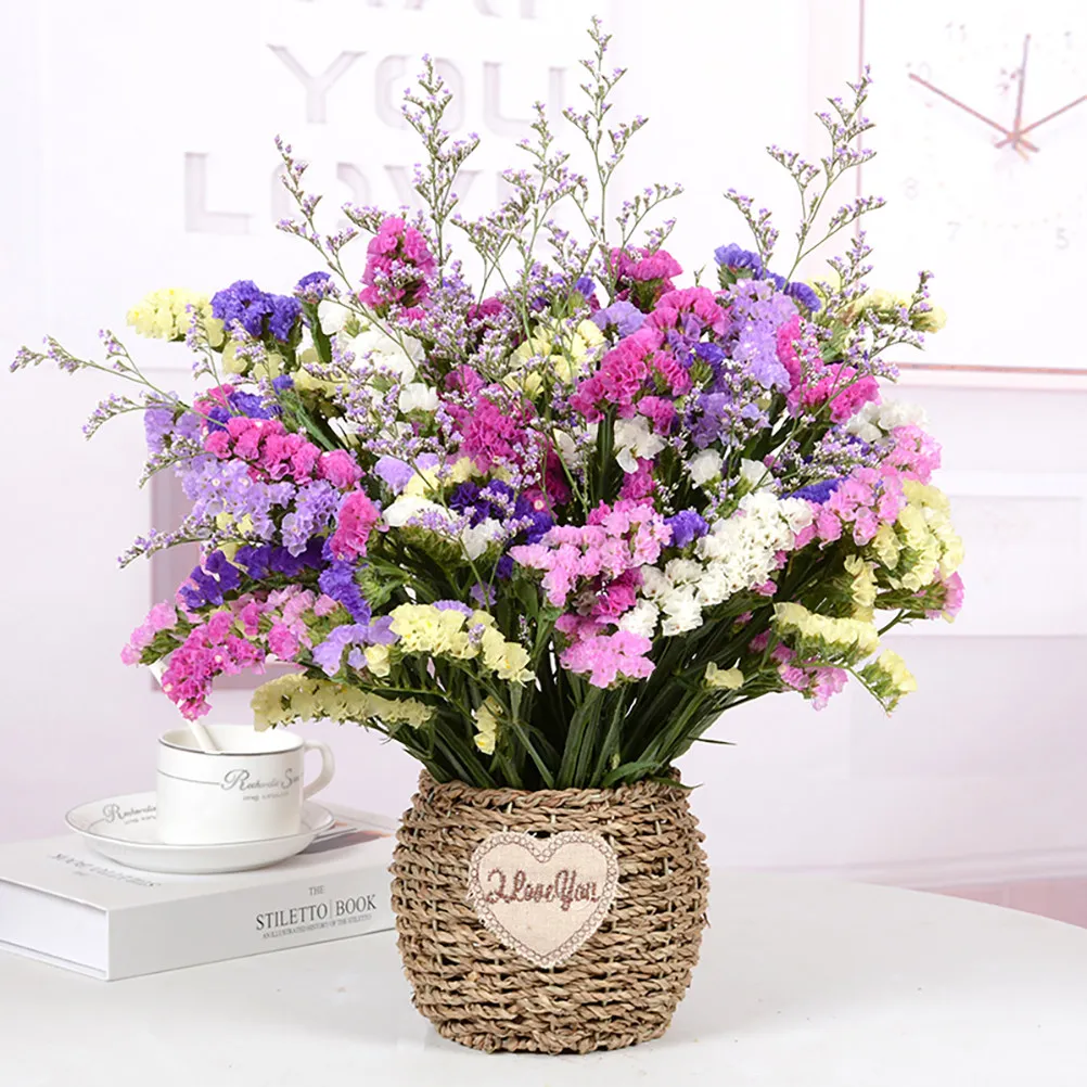 

1Pcs Hand-Woven Seagrass Flower Basket Rustic Desktop Decor for Home Coffee Shop Wedding Party Floral Arrangement Storage