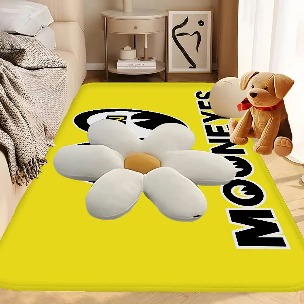 سجادة أرضية من Mooneyes بتصميم عتيق متعدد الاختيارات لغرفة المعيشة والمطبخ غير قابلة للانزلاق لديكور المنزل الحديث