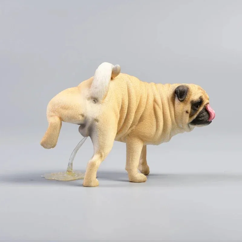 JXK 1/6 Scale ขายก Pug Dog สัตว์ลูกสุนัขเรซิ่นสัตว์เลี้ยงสําหรับ 12in Action Figures อุปกรณ์เสริมเครื่องประดับตลก