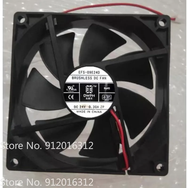 New Cooler Fan EFS-09E24D 24V 0.30A 9025 9CM Double Ball Large Air Volume Fan 9cm 90x90x25mm