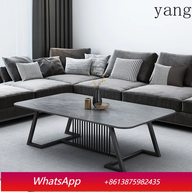 

LMM modern simple rectangular marble tea table small apartment living room home creative tea table
