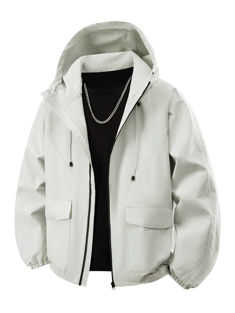 

2025 New Outdoor Men's Jacket Hooded Workwear Coat Couple Climbing Clothes Polyester Fiber Standard Fit Breathable Long Sleeve