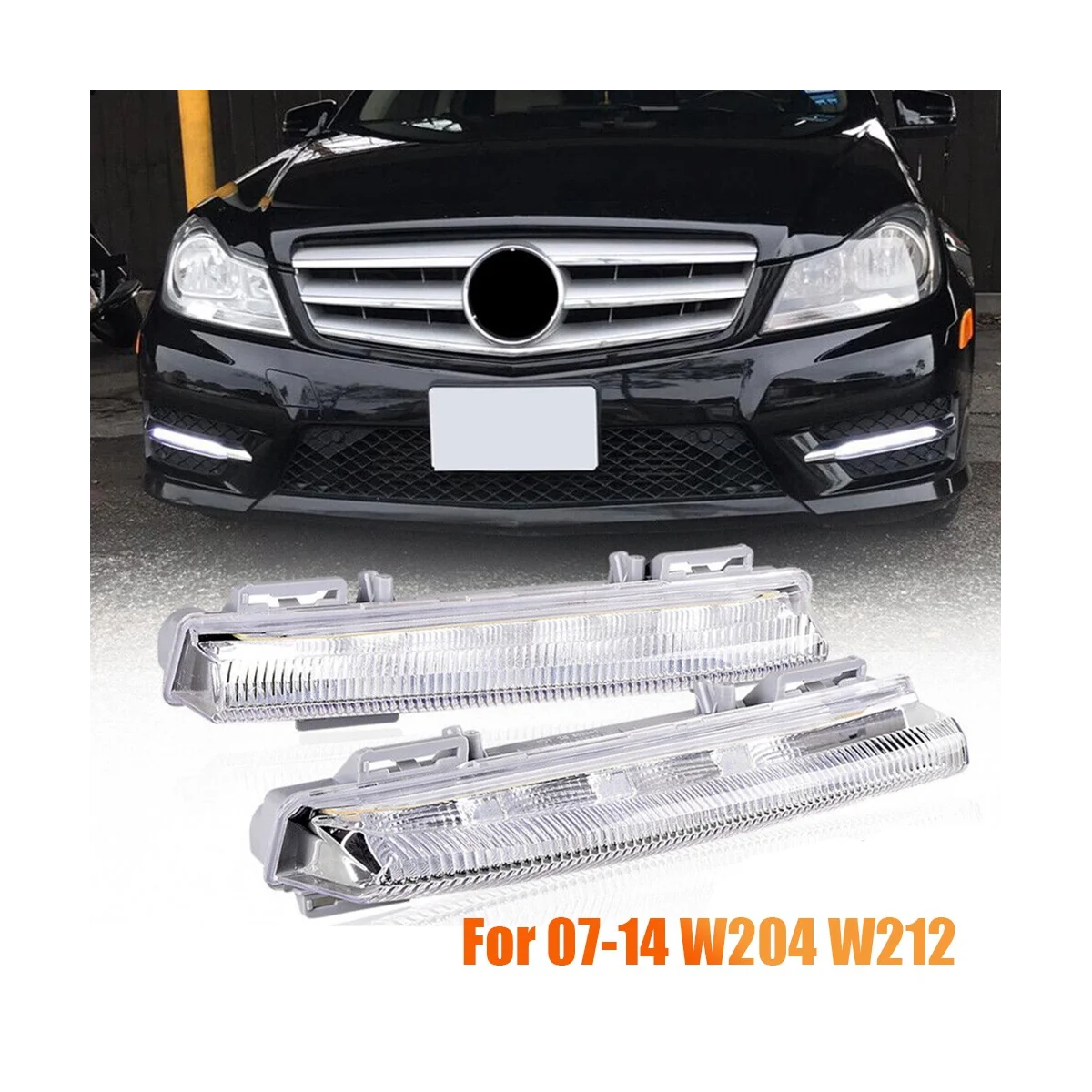 

1 пара, передние дневные ходовые огни для Mercedes-Benz W204 W212 C250 C280 C350 E350 2007-2014