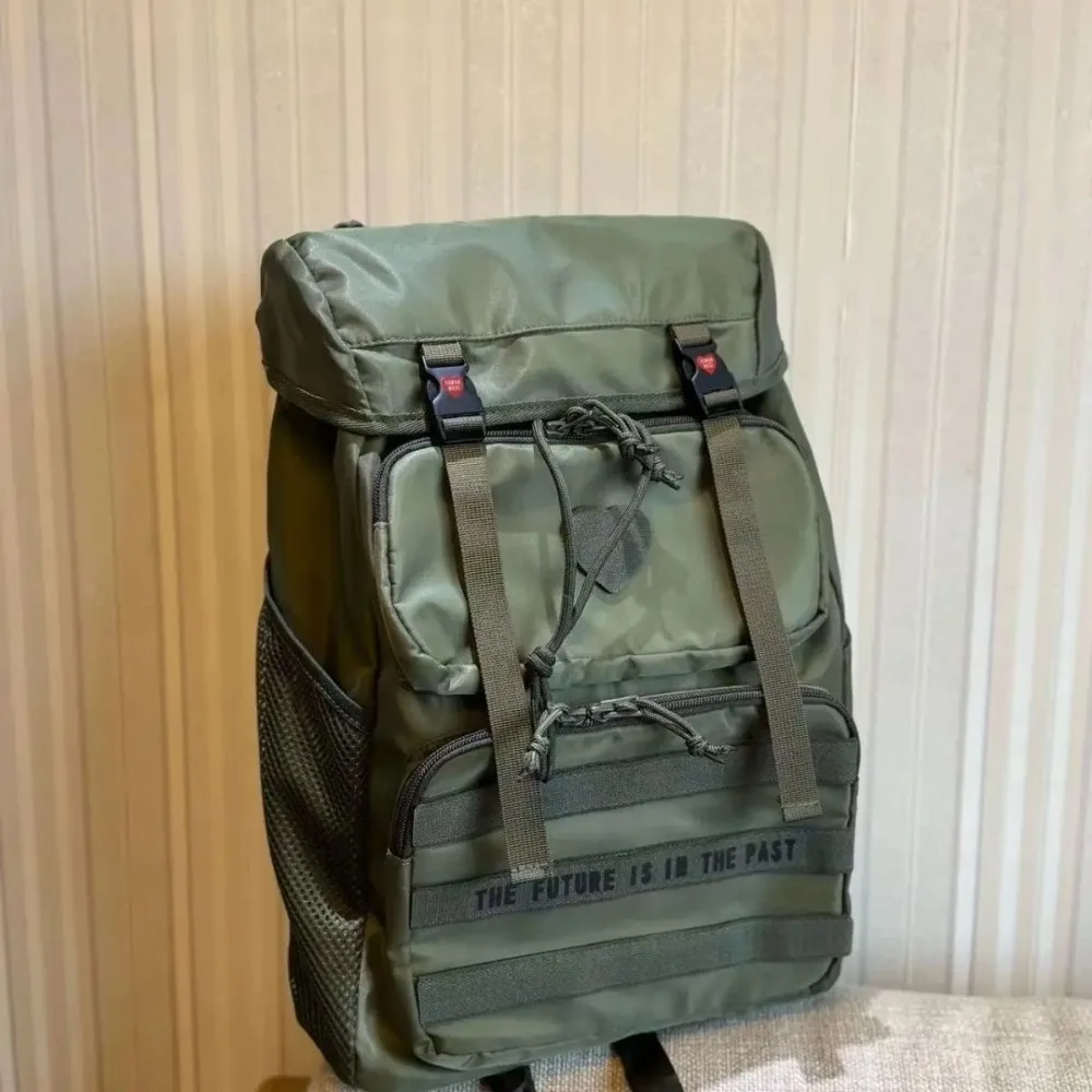 

Human Made Style Heart Design Multi Pocket Utility Backpack Military Style Travel Casual Schoolbag Unisex