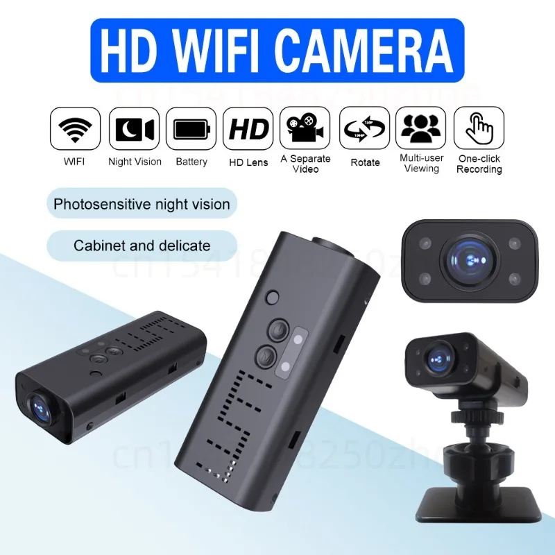 Wifi Mini Camera Smart Home Security Night Vision Multi-user Remote Monitor Small Camcorders Portable Built-in Battery Micro Cam