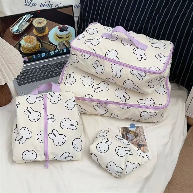 Miffy Aufbewahrungstasche, Reise-Kosmetik-Aufbewahrungstasche mit Reißverschluss, multifunktionale Organisationstaschen, große Kapazität, wasserdichte Aufbewahrungstasche