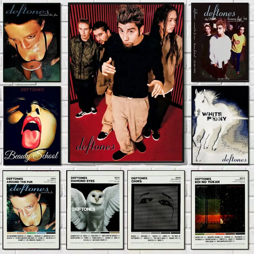 D-Deftones Band Poster Stickers, suitable for game rooms, bedrooms, corridors, home wall art decor, gifts