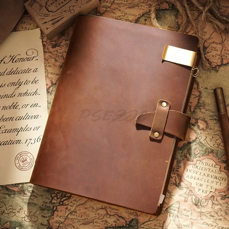 A5 Retro Home Loose Leaf Diary Office Business Handmade Creative Leather Notebook