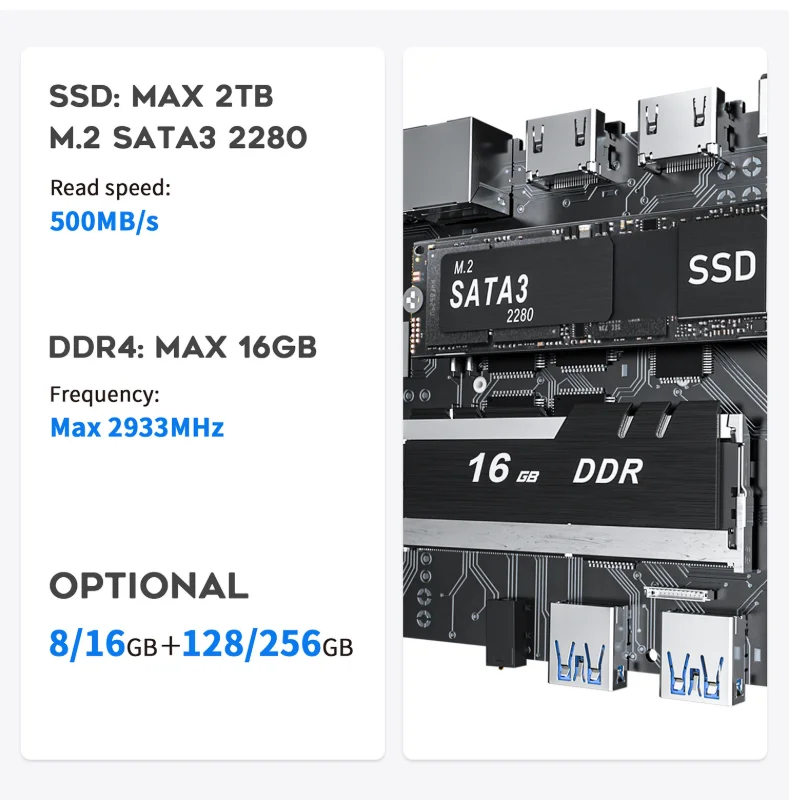 MINI S Handheld Intel N5095 Windows 11 intel UHD 750MHz display 16G DDR4 1TB SSD WIFI5 BT4.0 RJ45 1000M desktop gaming/office PC