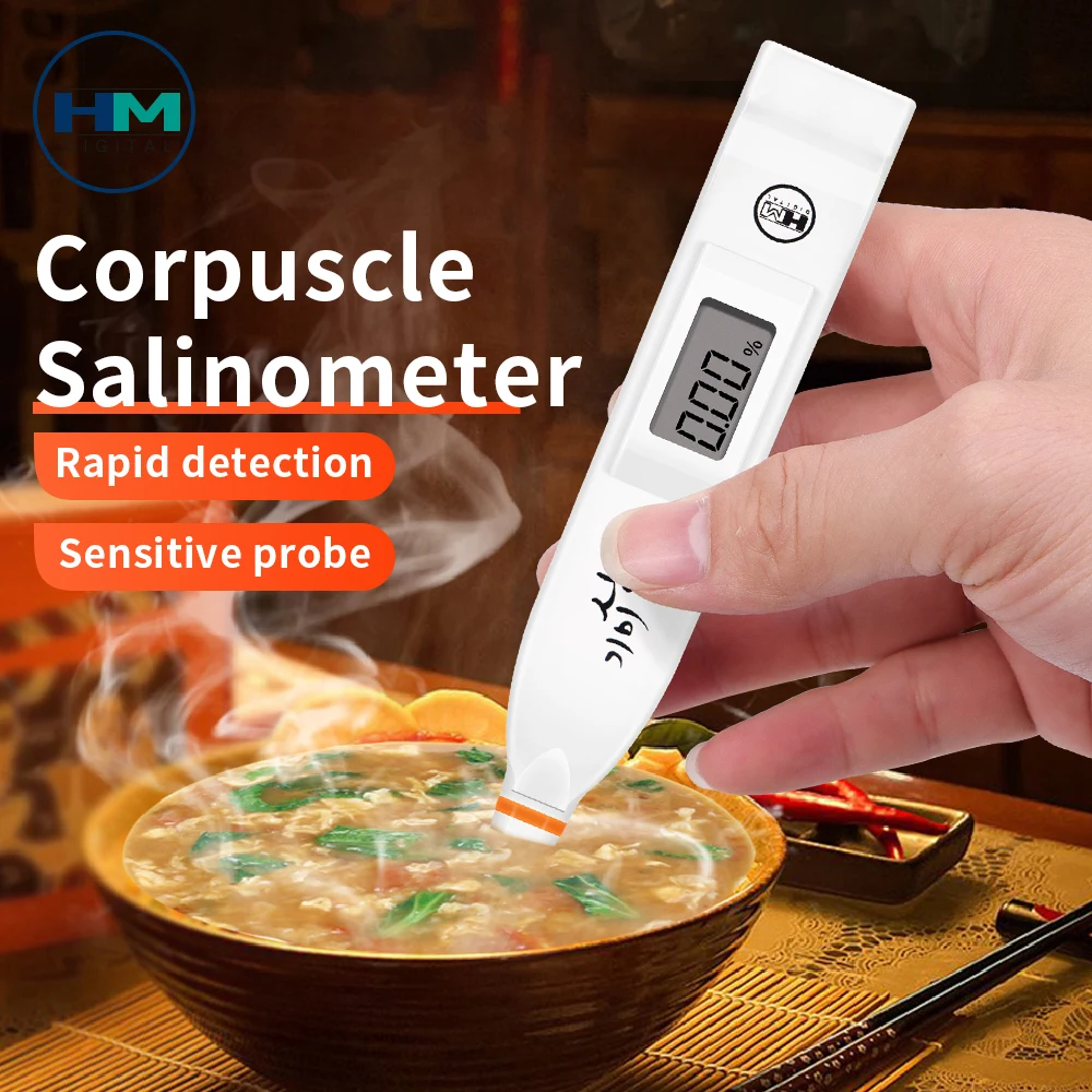 

Electronic Salinity Meter 0.01%-10% Digital Fast Measuring Kitchen Food Salt Tester Pen Seawater Aquaculture Salinometer