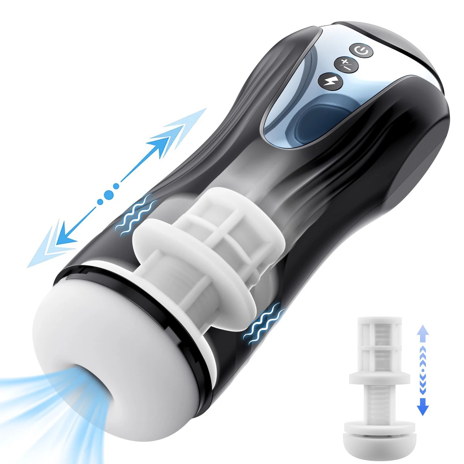 Automatic Thrusting Male Masturbator Sex Toy Pocket Pussy 7 Thrusting & Vibration Modes Telescopic Adult Toys for Men Penis Pump