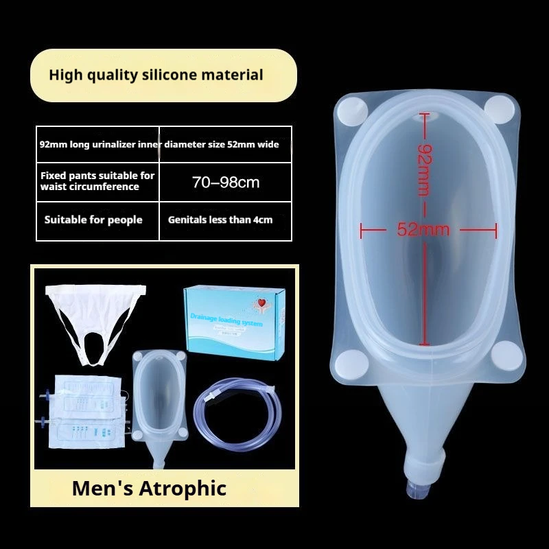 Urinador de silicone à prova de vazamento para homens e mulheres, bolsa coletora de urina para idosos, cama com deficiência, hospital, ferramentas para micção pós-operatória, adulto