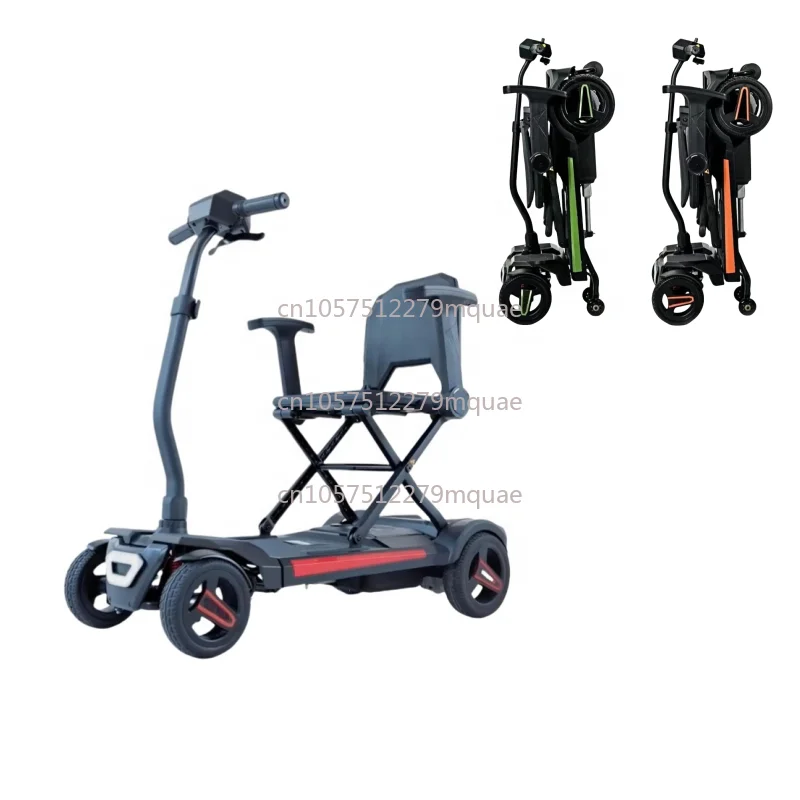 MN347 Travel Automatic Folding Light Magnesium Alloy Four-wheel Scooter 15 Kilometers Battery Life 120 Kg Load-bearing