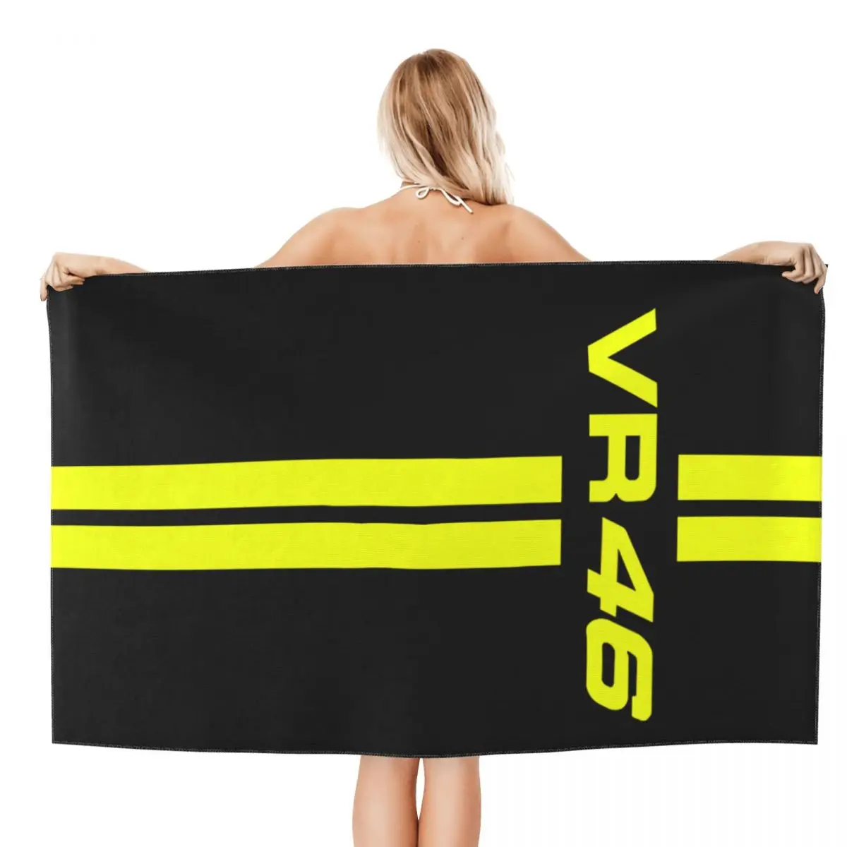 Custom Rossi Beach Towel Quick Drying Motorcycle Racing Super Soft Microfiber Shower Sauna Towels