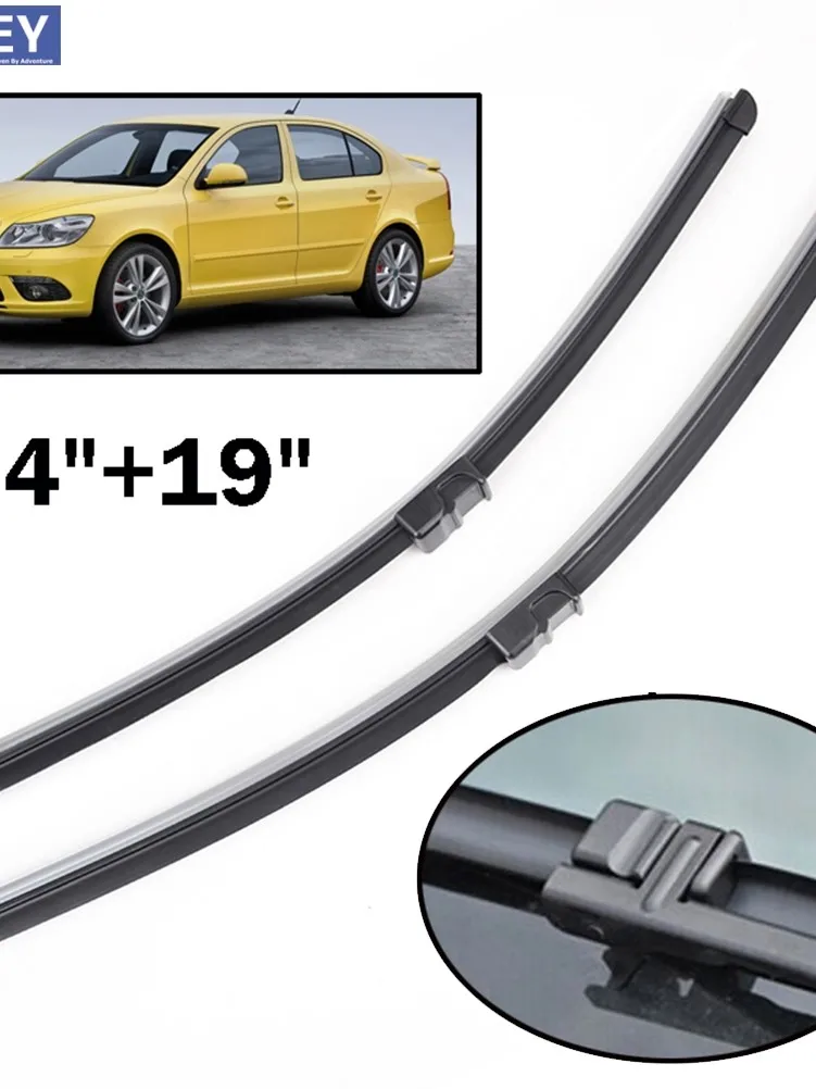 Pióra wycieraczek przedniej szyby Xukey do Skody Octavia A5 1Z MK2 24 "19" 2004 2005 2006 2007 2008 2009 2010 2011 2012 — zdjęcie 2