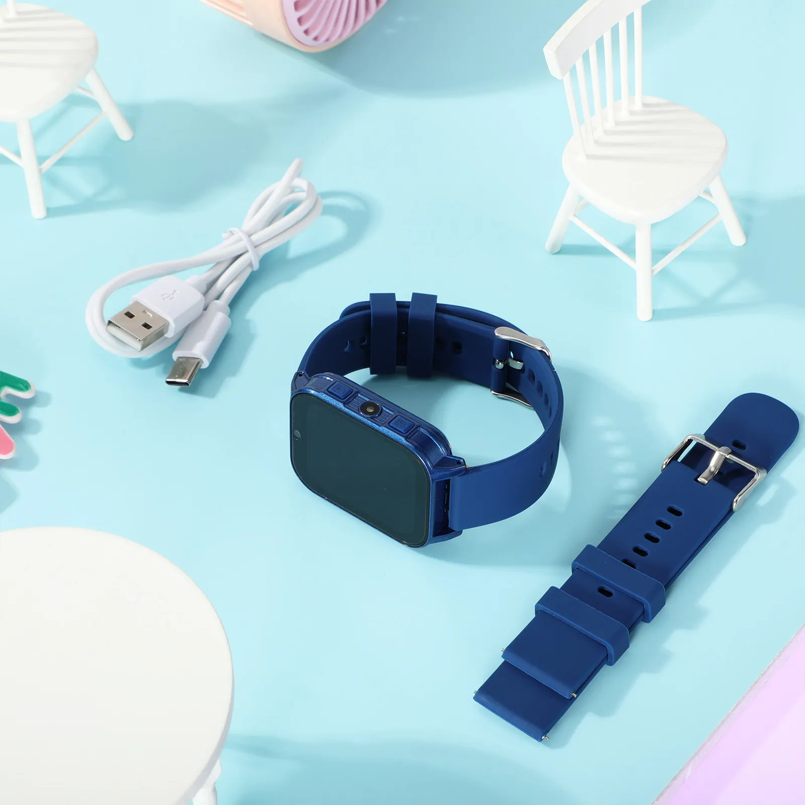 子供用スマートウォッチ-教育ゲーム付き-軽量シリコンスポーツウォッチ-男の子-女の子向け-ストップウォッチ-電卓-アラーム機能搭載