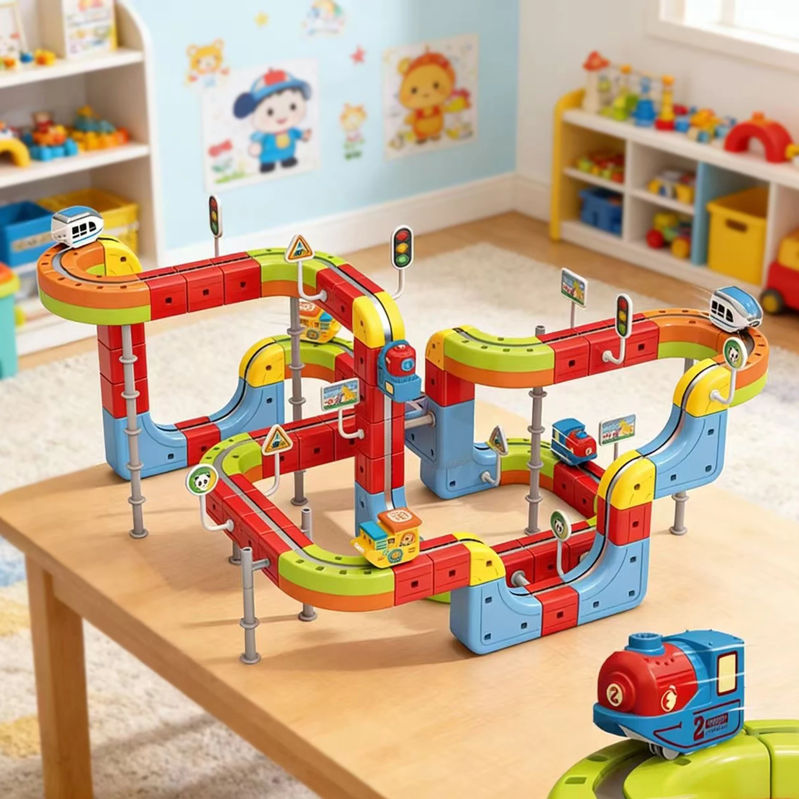 

Track Fusion Magnetic Train Set, 3D STEM Toy with Magnetic Levitation Tracks & Traffic Signs, for Kids 4-8(168PCS)