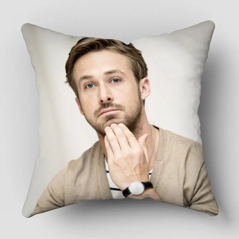 Ryan Gosling Pillow Cover Bedroom Home Office Decorative Pillowcase Square Zipper Pillow cases Satin Fabric 10.16WJY