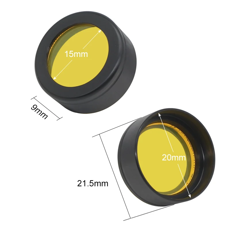 Yellow Filter for Dental Headlight Medical LED Headlamp 20mm Inner Diameter Rubber Frame Acrylic Lens Head Lamp Accessories