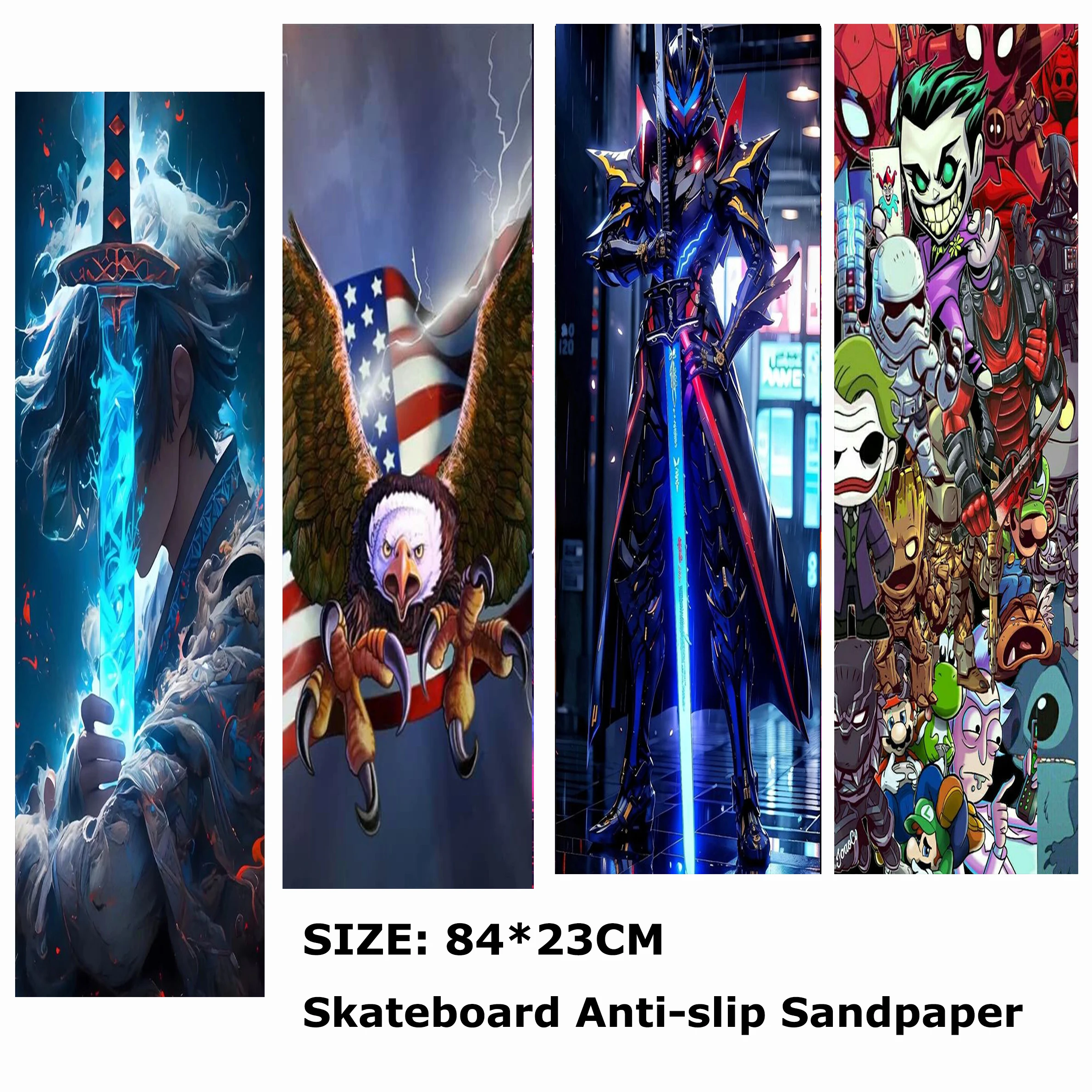 

Spider Mecha Warrior Pattern Electric Scooter Anti-slip Sticker Sandpaper Skateboard Anti-slip Tape Sheet 84*23cm