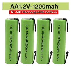 100% original 1,2 V aa Batterie 1,2 V wiederauf ladbare Batterie, 1200mAh, aa nimh, mit Löt stiften, DIY elektrische Zahnbürste Rasierer