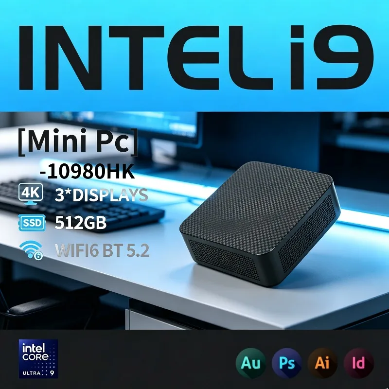 Intel Core i9-10980HK 16GB RAM 1TB/2TB SSD WiFi6 Mini PC Portable 2026 New for Gaming, Office and Desktop Computing
