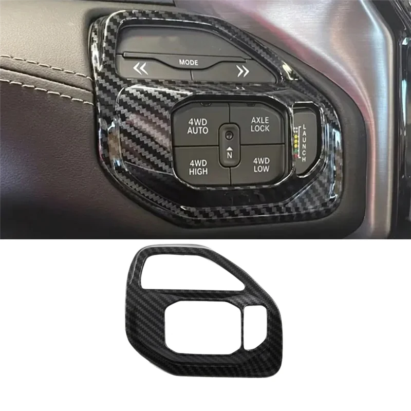 Car Central Drive Mode Swtich Button Frame Trim Cover for RAM 1500 2500 3500 2019-2023 ABS Interior Accessories