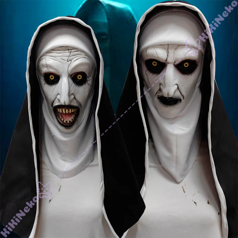 

Фильм «Заклятие монахини», реквизит для косплея, маска, фильм ужаса для монахини, чехол для головы, жуткое украшение для мероприятий на Хэллоуин, вечеринку, комиксы, маска