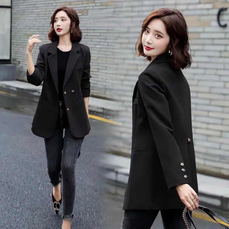 Luxury Latest Fashion Women\'s Blazer Suits Tailoring Clothing Black Trend Coats Korean Jacket for Women Fall Outfits Casual Long