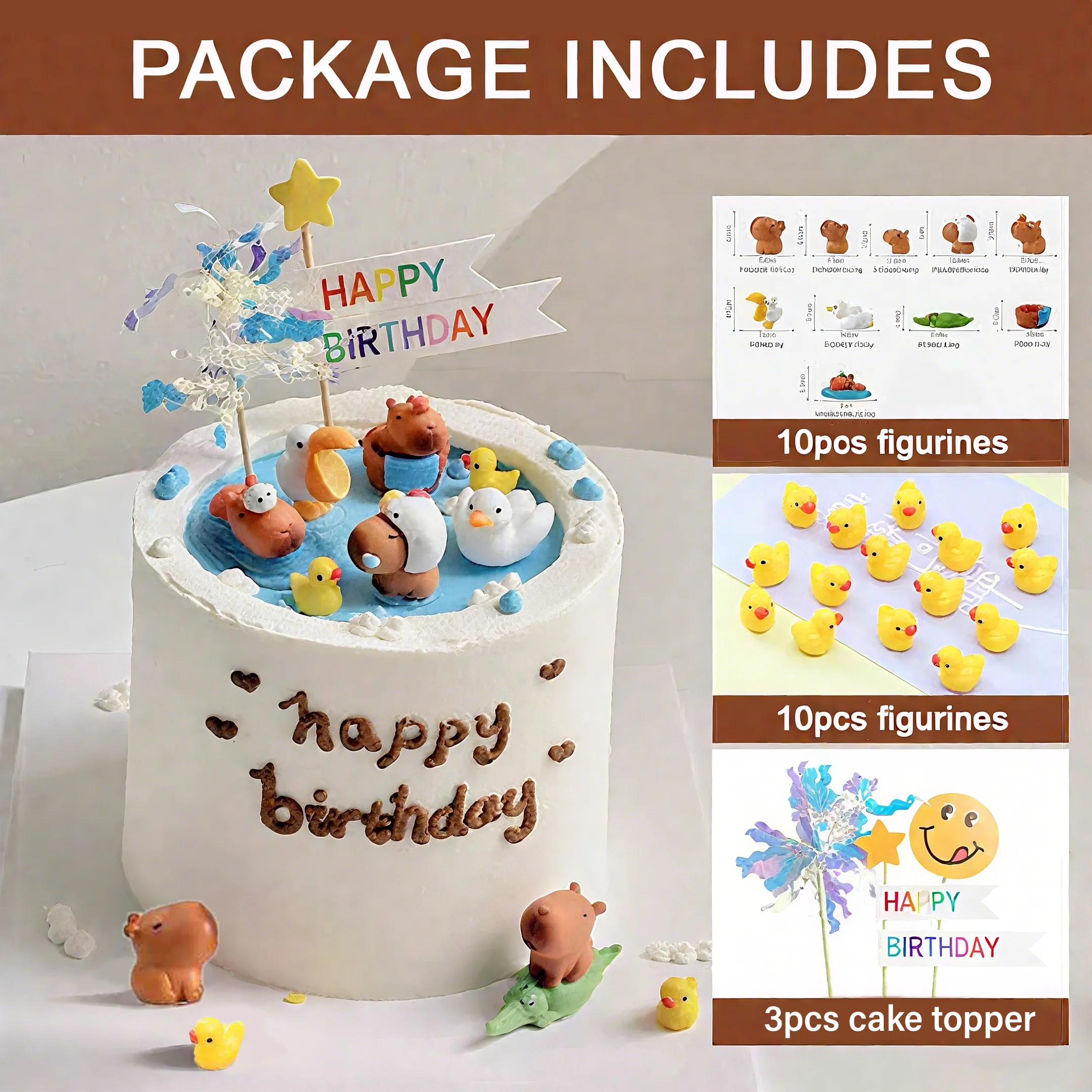 Capybara Geburtstag Kuchen Topper Nette Capybara Kuchen Dekorationen Für Kinder Capybara Geburtstag Party Cupcake Dekore Liefert – Detail 8