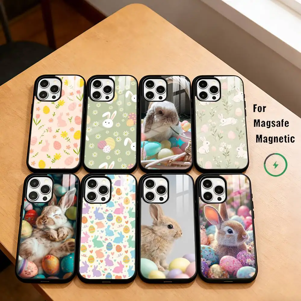 E-Easter Bunny  Phone Case For iPhone17,16,15,14,13,12,11 Plus,Pro Magnetic with Magsafe Wireless Charging