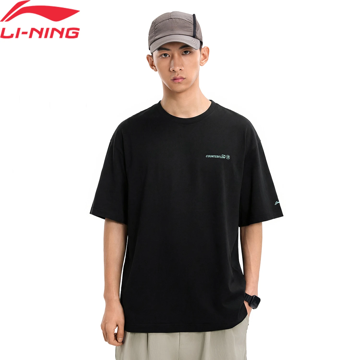 

Футболки Li-Ning унисекс для активного отдыха, 100% полиэстер, свободный крой, мягкие, комфортные, с защитой от солнца, стильный пуловер LiNing ATSW405