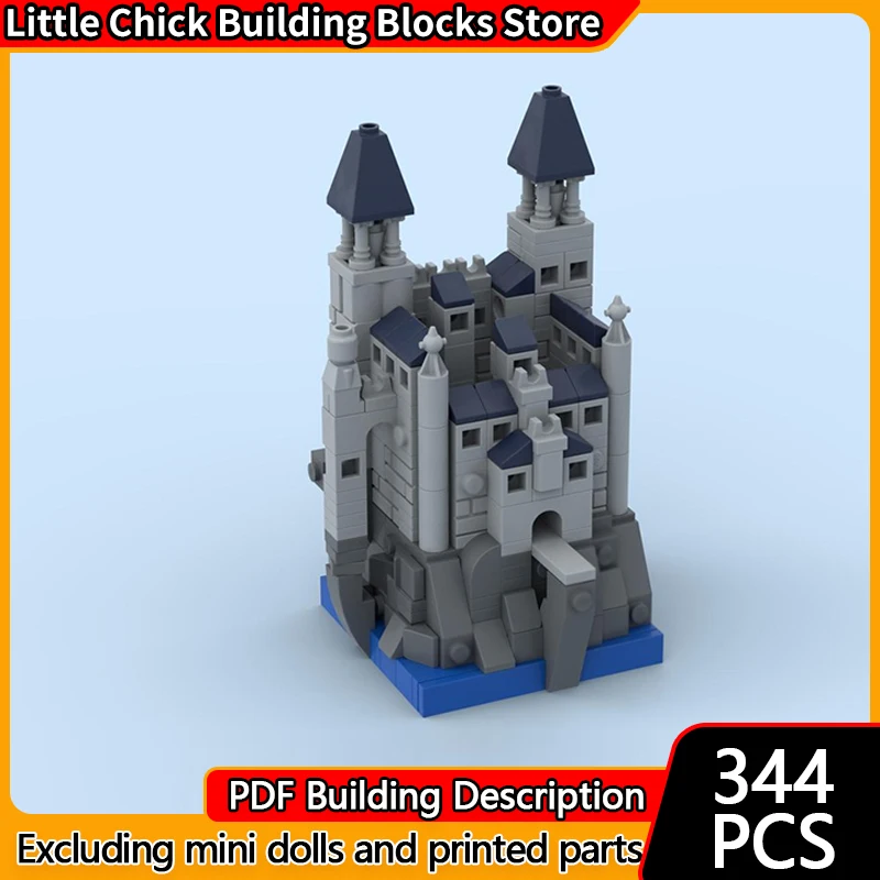 

Medieval Castle Model MOC Building Bricks Blue Water Castle Modular Technology Children Holiday Gifts Assemble Toys Suit