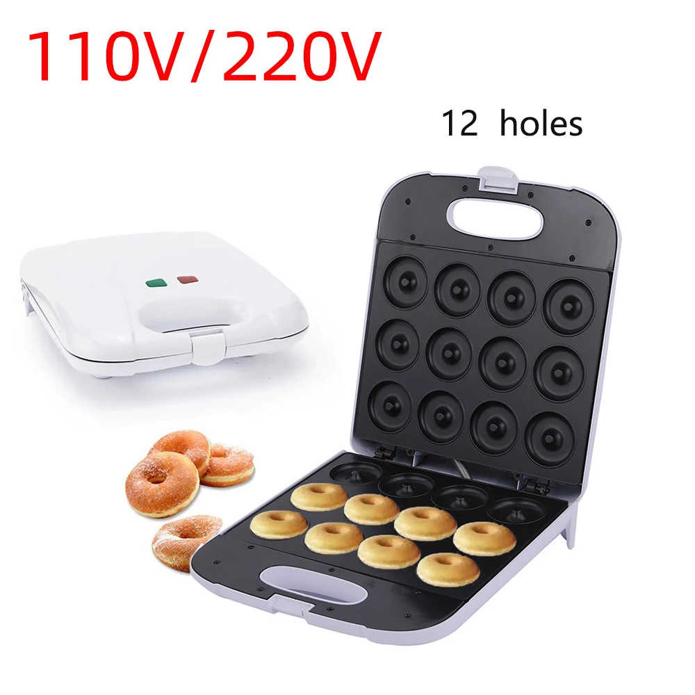 1400W Electric12 holes  Mini Donut Maker Machine Non-stick Coated 110/220v Breakfast Snacks Desserts  For Kids