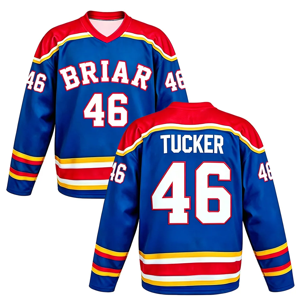 Off Campus Briar University Hockey Jersey Long Sleeve Graphics Tees Graham 44 DI LAURENTIS 66 Tucker 46 T-shirt Mens Tshirt