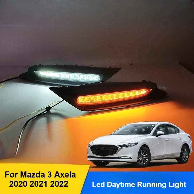 

Для Mazda 3 Axela 2020 2021 2022, дневные ходовые огни, светодиодный указатель поворота, передняя противотуманная фара, аксессуары для DRL