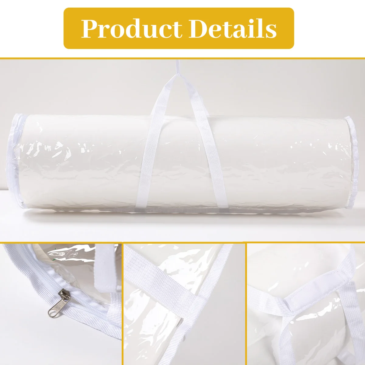 Gift Wrapping Paper Storage Transparent Storage Bag Holiday Paper Tube Zipper Packaging with Handle LargeCapacity Waterproof Bag