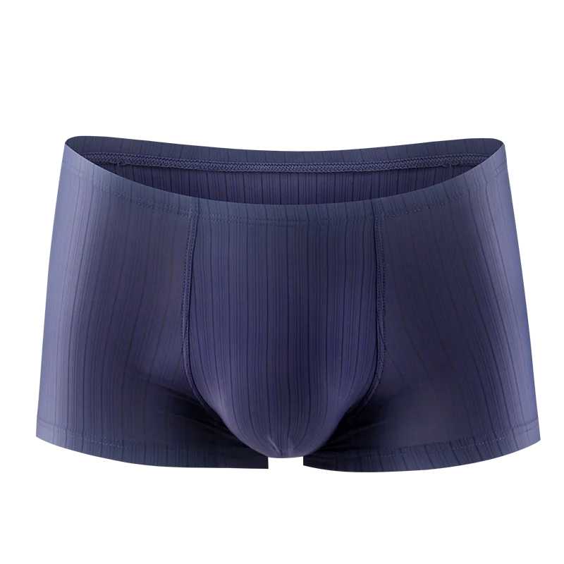 

3pc Summer thin breathable men's ice silk seamless underwear boxers a piece of youth sexy boxers