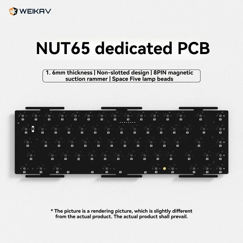 

Weikav NUT65 Keyboard PCB 1.6MM PCBA Non Slotted RGB Light Gaming Office Mechanical Keyboard Accessories Cotton Free Dedicated
