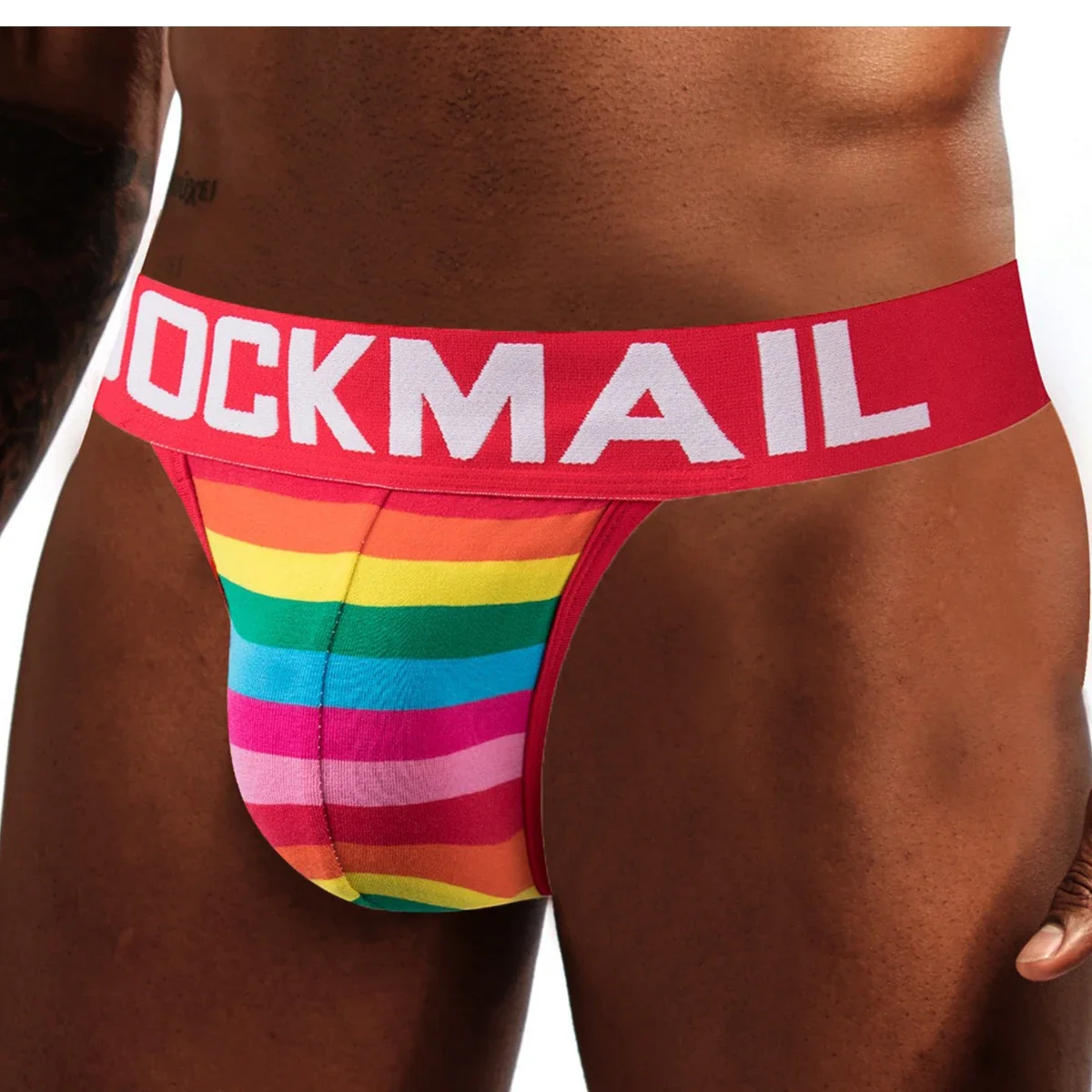 CKMACanon-Jockstrap à rayures pour hommes, sous-vêtements sexy, culotte en coton, dos nu, ouvert, zones me Slip, Gay Penis Powder Underpant