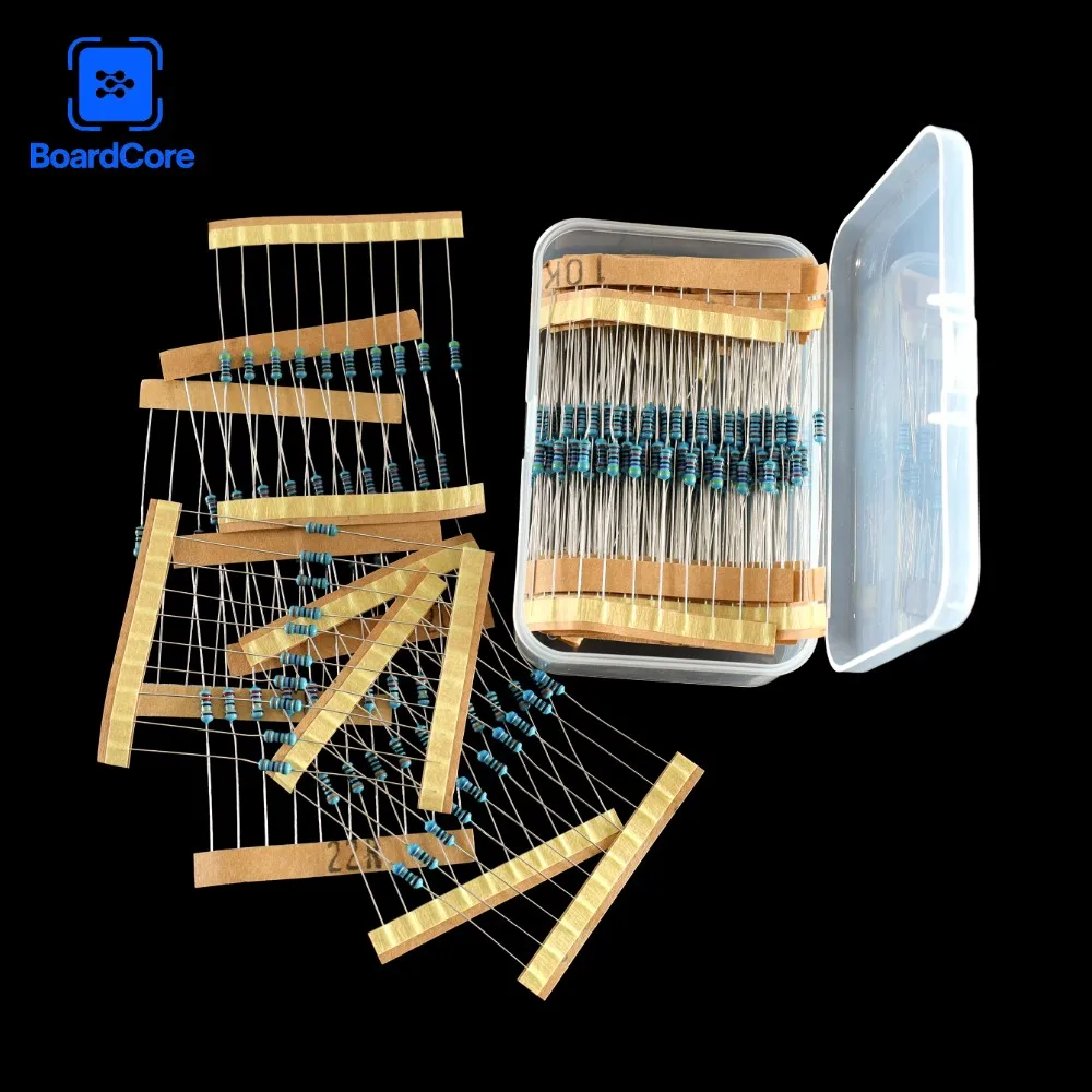 300PCS 1% Widerstand Set Widerstand 1/4W Metall Film Widerstände Kit 10 Ohm ~ 1M Ohm 30 Werte Sortiment Set Elektronische Komponenten Kit