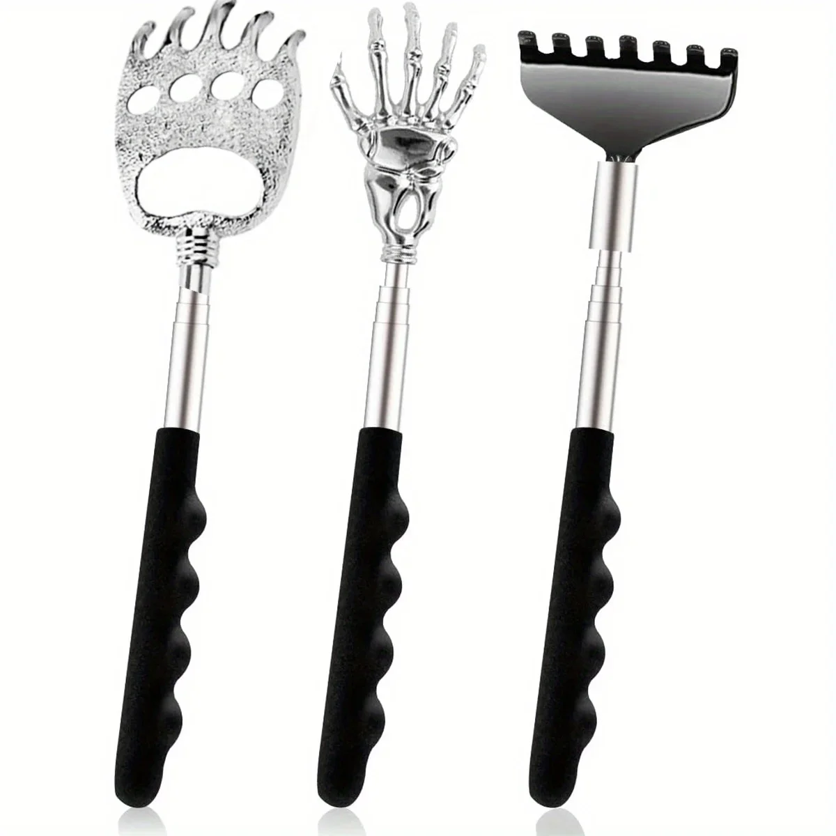 3PCS/SET Different Back Scratcher Portable Telescoping Extendable Back Massager Tool for Thanksgiving Birthday Christmas Gifts