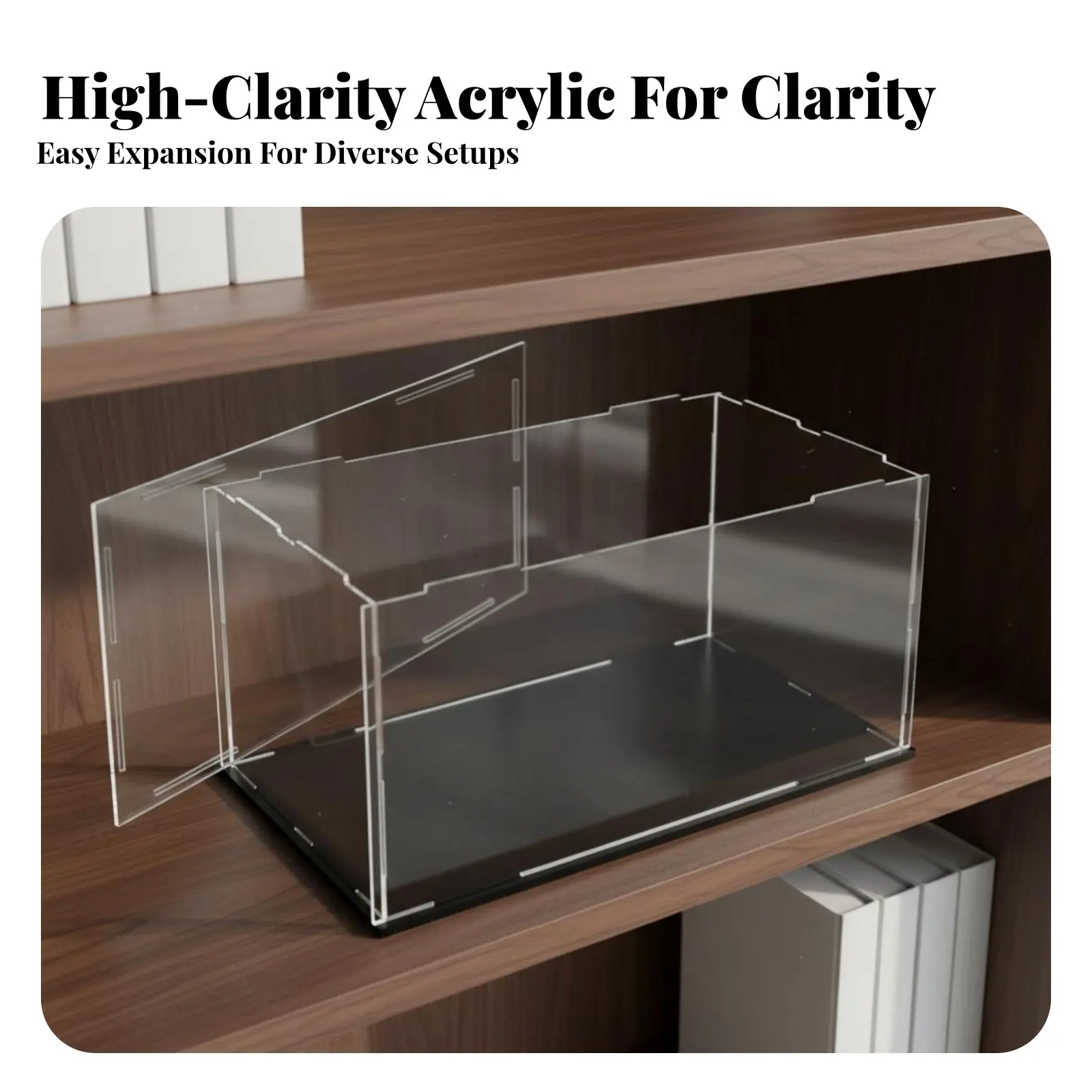 

Прозрачный акриловый демонстрационный бокс, высокопрозрачный акриловый футляр для фигурок, долговечный, защищенный от пыли контейнер для моделей, прочный.