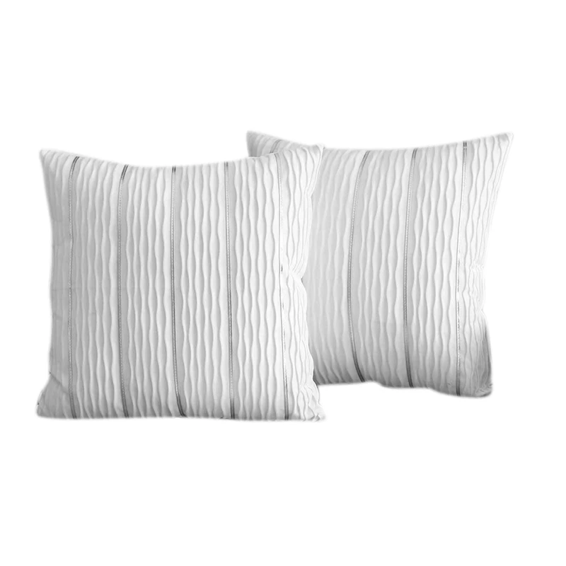 White Jacquard Wave Cushion Cover Velvet Pillow Cover Hammock Sofa Couch Bedroom Throw Pillow Cases 18 x 18 Inch Retail