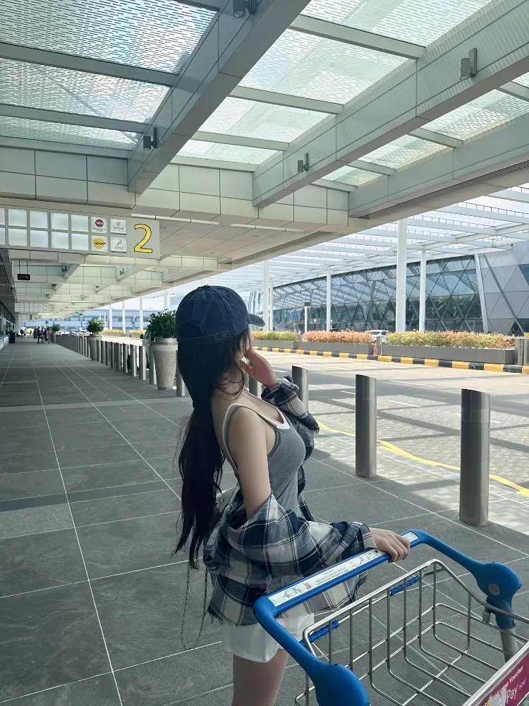 

Nane Summer Breathable Airport Sle Loose Fit Plaid irt Outerwear Floing Treaent Commute Faion Women's Premium Clothing