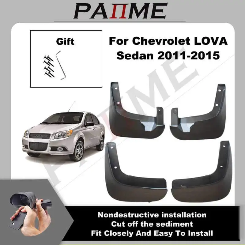 

Car Automotive MudFlaps Fit For Chevrolet LOVA Sedan 2011-2015 4pcs/Set Molded Splash Guards Front Rear Mud Flap YC101224