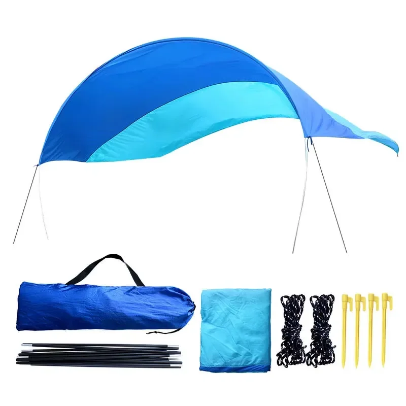 2026 Camping Beach Sun Shade Shelter Lightweight Wind-Powered Portable Waterproof Quick Opening Outdoor Beach Tent Seaside