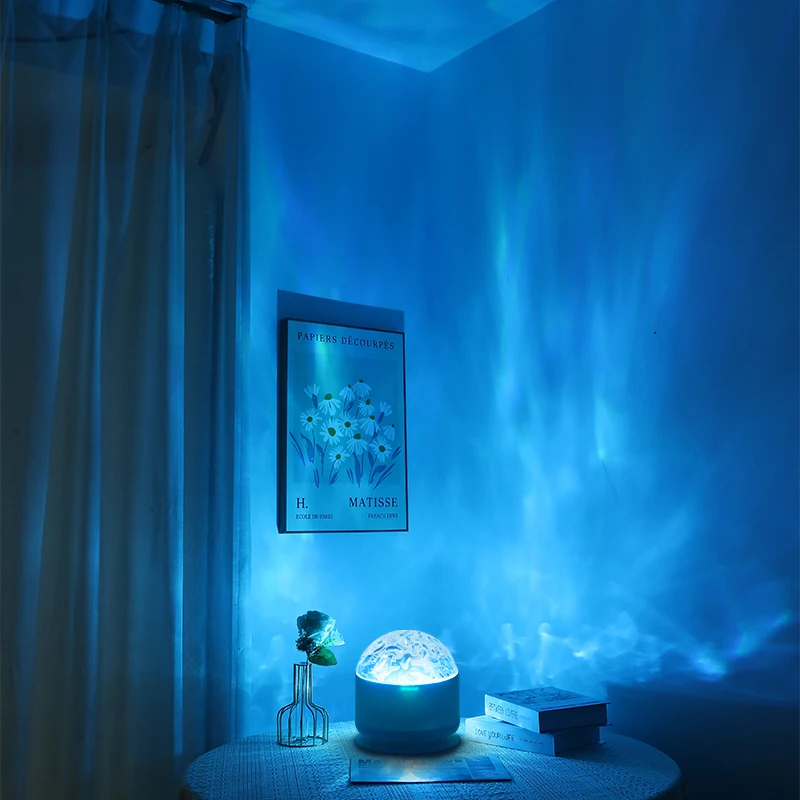 Aurora Waves LED Projector Light Remote Control Night Light 16 Color Effects Suitable for Bedroom Game room Home Theater Decor